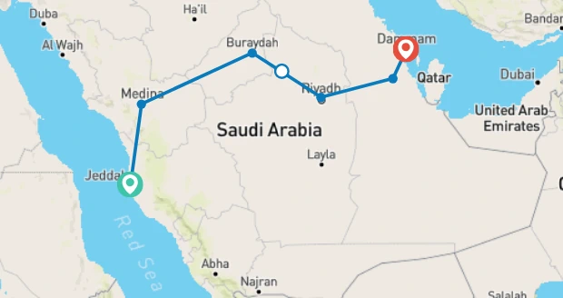 Saudi Arabia the 9 days desert jewel map