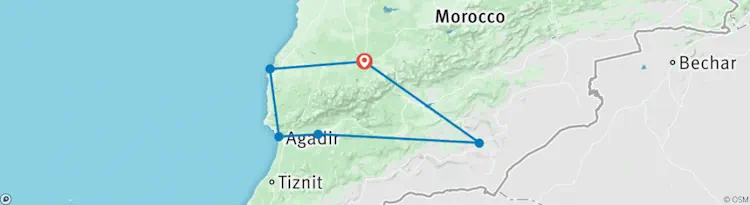 Adventure Morocco 8 Days map