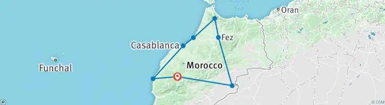 Exotic Morocco 10 days map