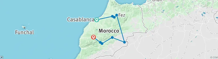 Morocco Kasbahs & Desert map